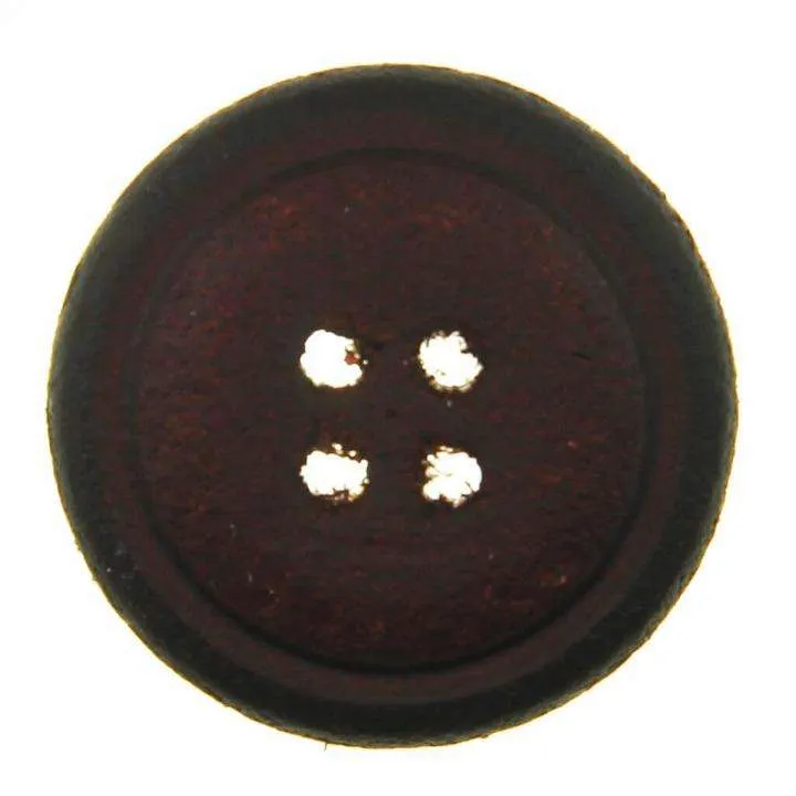 Lederknopf Dunkelbraun 4-Loch – Leder-Knopf LE-36