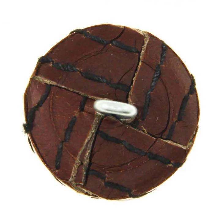 Lederknopf Braun mit Öse – Lederknopf LE-31