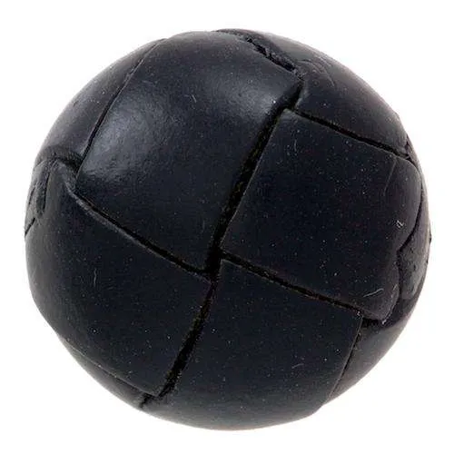 Lederknopf Schwarz mit Öse – Lederknopf LE-26