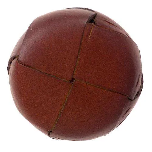 Lederknopf Braun mit Öse – Lederknopf LE-14