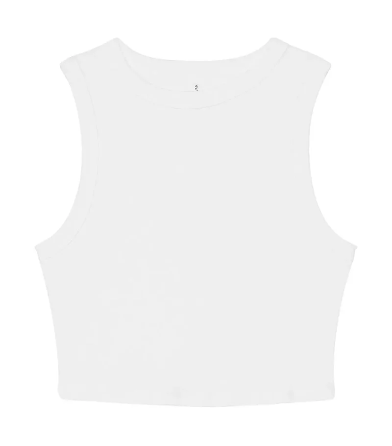 Damen Mikro-Ripp Muskel Crop Top