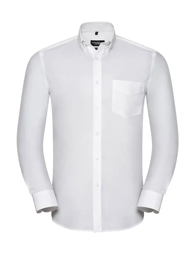 Herren Langarm Maßhemden Oxford mit Button-Down-Kragen