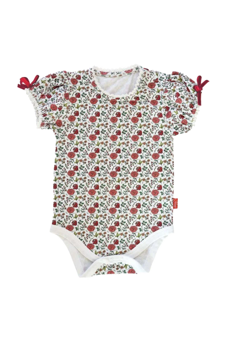 Baby Trachtenbody mit Blumenmuster