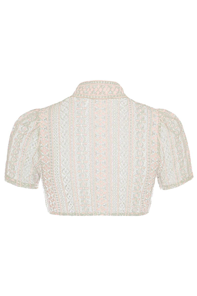 Hochgeschlossene Dirndlbluse mit Spitze
