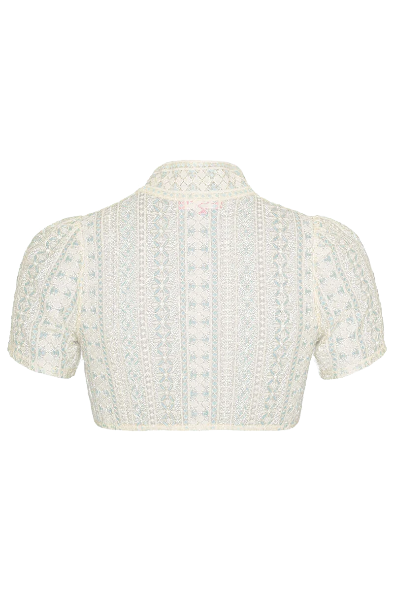 Hochgeschlossene Dirndlbluse mit Spitze