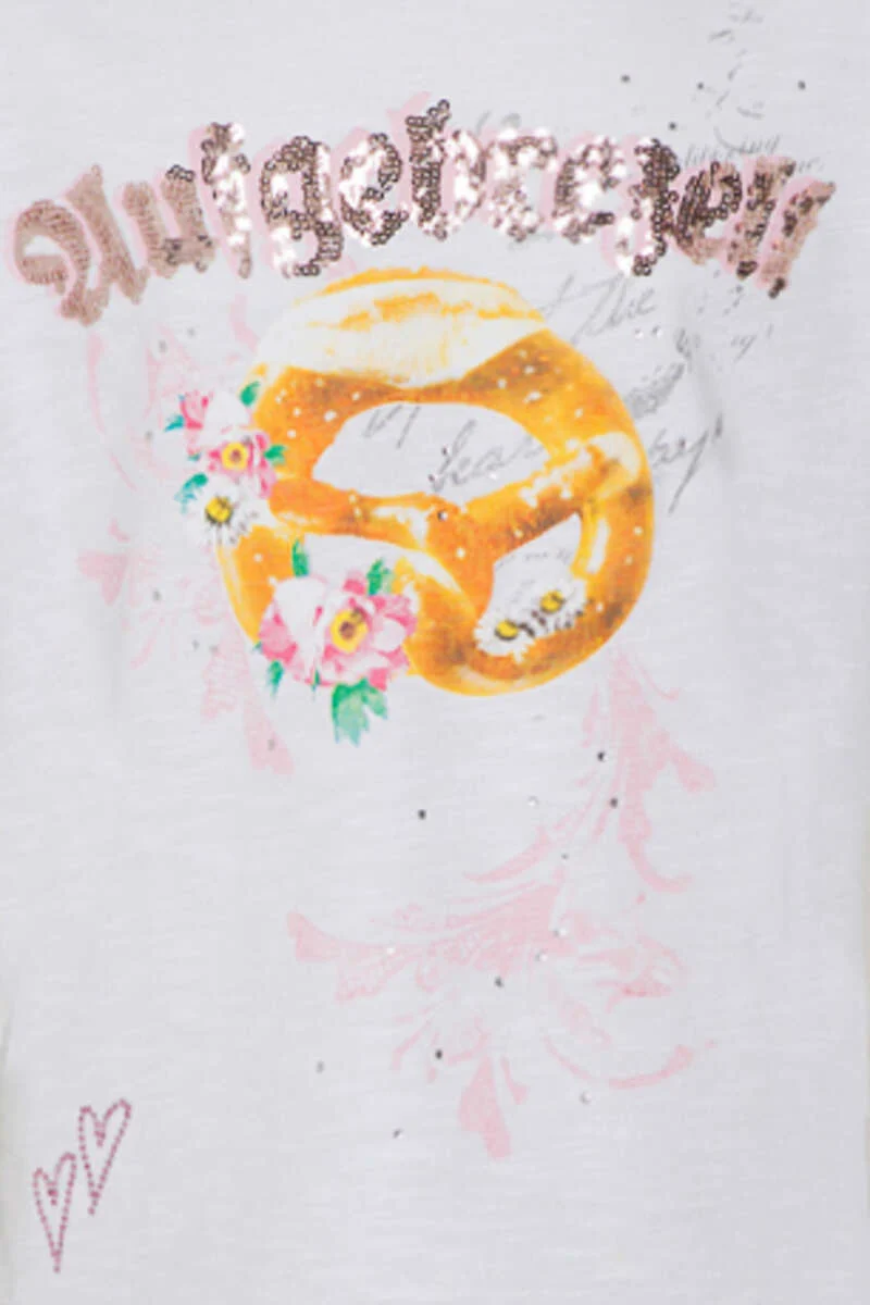 Mädchen T-Shirt Brezel mit Strass