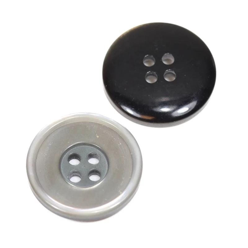 Perlmuttimitatknopf Grau 4-Loch – PLI-12-GRAU