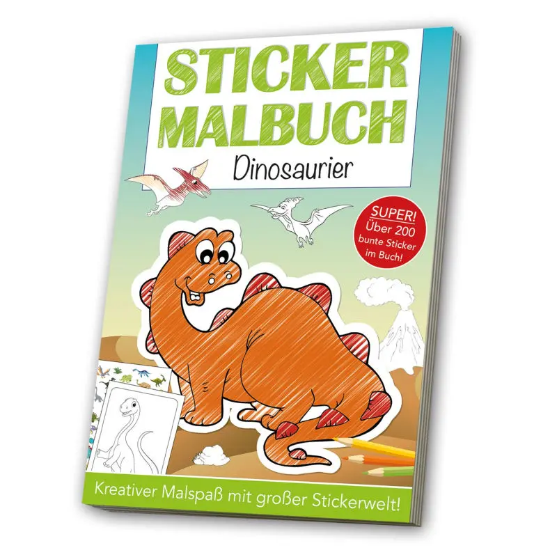 Sticker-Malbuch Dinosaurier - Kreatives Spielbuch für Kinder