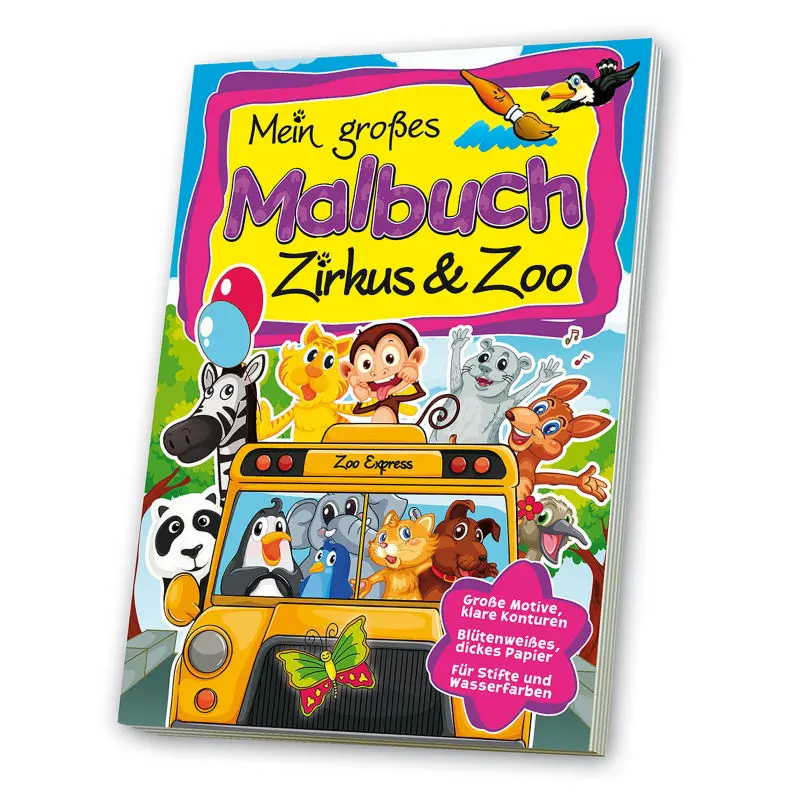 Bunte Tierwelt Malbuch: Zirkus & Zoo - Kreative Abenteuer mit exotischen Tieren und Artisten
