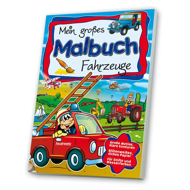 Fahrzeug-Malbuch für Kinder – Kreativer Malspaß mit bunten Motiven