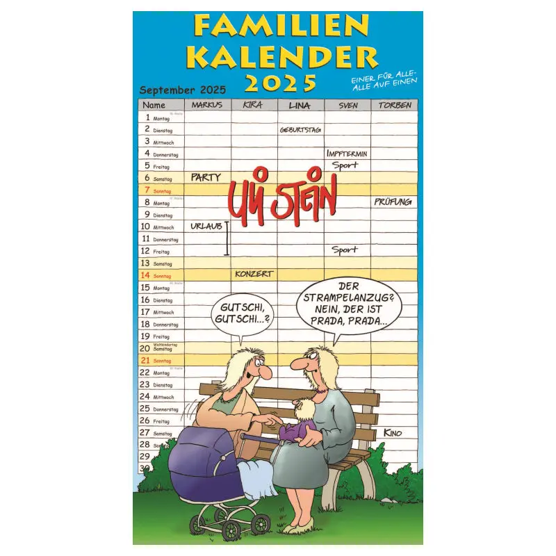 Comic, Cartoon & Humor Kalender - Uli Stein Familienplaner für 2024