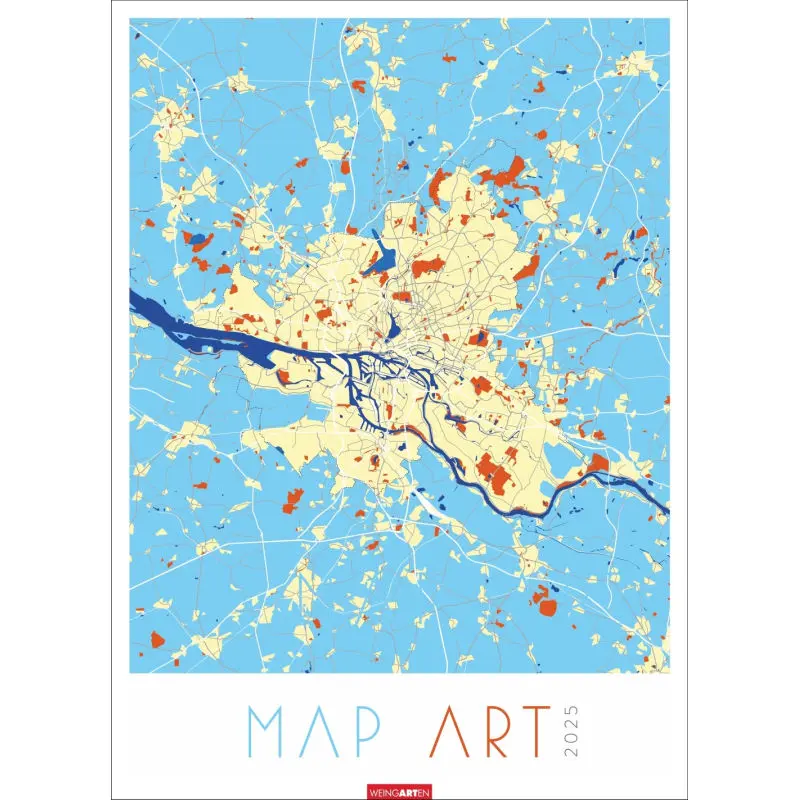 Kitchen & Lifestyle Calendar - Artistic Map Design Culinary & Lifestyle Agenda Creative Cartography Planner