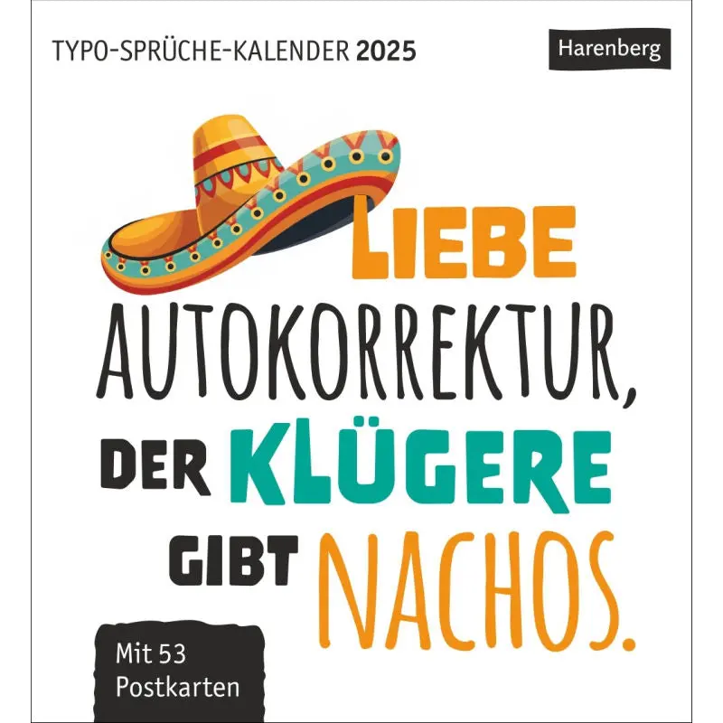 Typo-Sprüche Postkartenkalender - Witzige Comic & Cartoon Humor-Kalender mit lustigen Zitaten