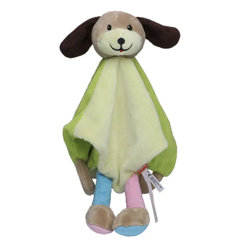 MiniFeet Schmusetuch Hund - Bunt Weiches Kuscheltuch Babygeschenk Beruhigendes Schnuffeltuch