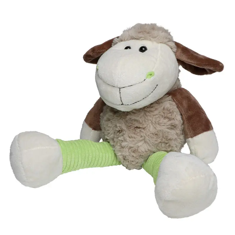 MiniFeet Schaf Elke - Braun & Grün Plüschschaf Weich & Niedlich Deko & Spielzeug Geschenk