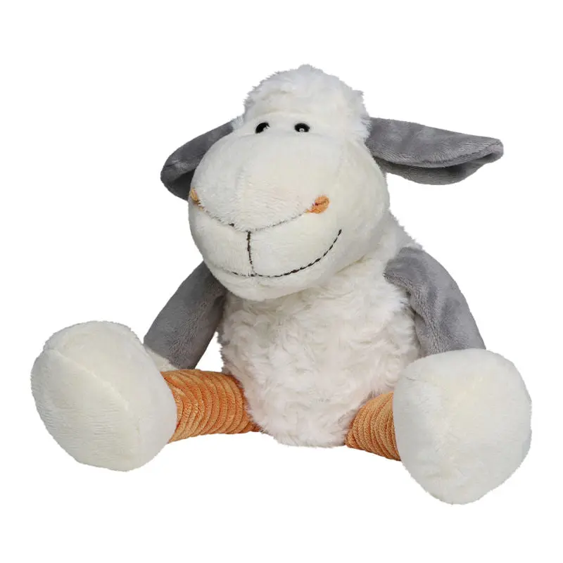 MiniFeet Schaf Elke - Weiß & Orange Plüschschaf Weich & Niedlich Deko & Spielzeug Geschenk