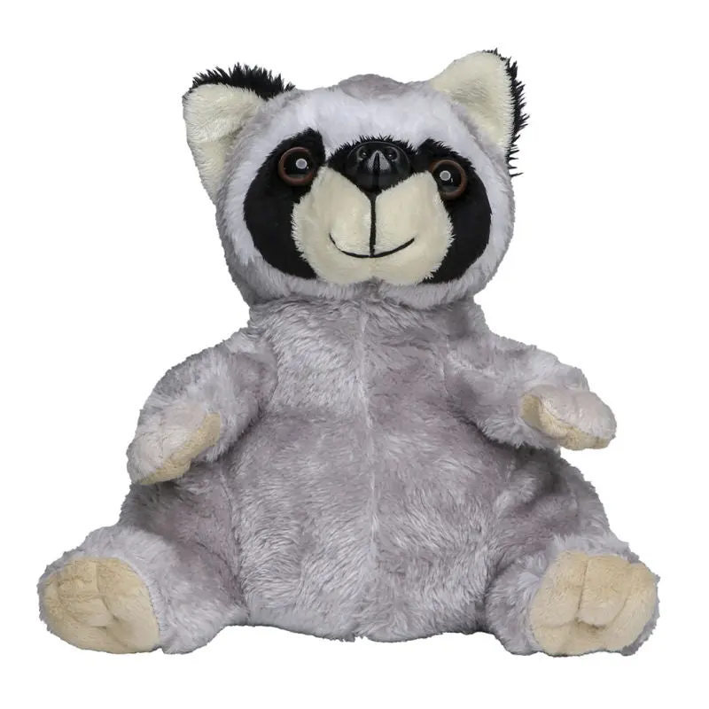 MiniFeet Waschbär Kuddel - Kuscheliger Plüschwaschbär in eleganter Graufärbung Perfektes Spielzeug für Kinder