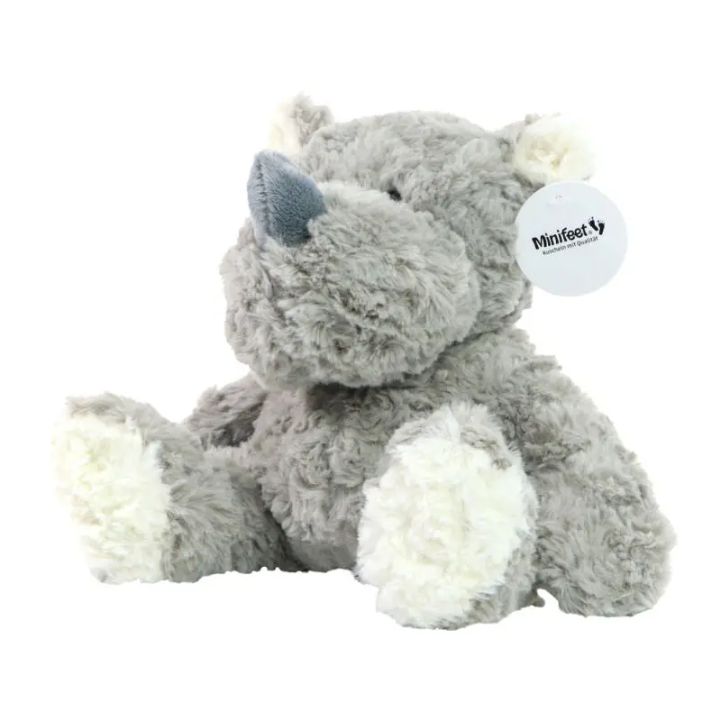 MiniFeet Nashorn Svea - Grau Plüschnashorn Weich & Niedlich Deko & Spielzeug Geschenk