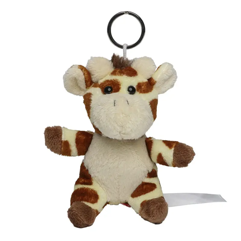 MiniFeet Schlüsselanhänger Giraffe - Gelb/Braun Plüschgiraffe Niedlich & Weich Deko & Geschenk Schlüsselanhänger