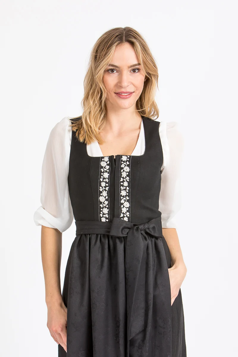 Almliebe Dirndl Lina schwarz verschiedene Schürzenbänder
