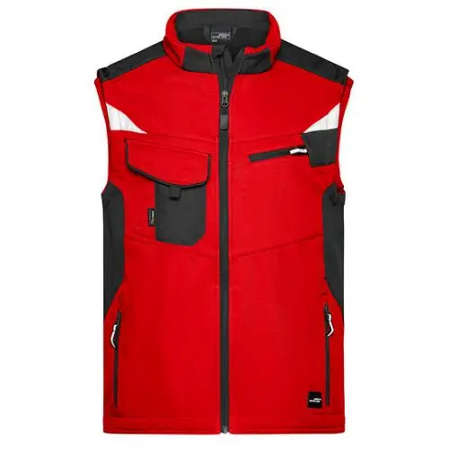 Robuste Workwear Softshell Weste -STRONG- – Winddicht, wasserabweisend, langlebig und bequem