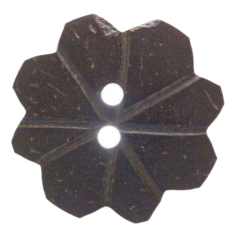 Hornknopf Kleeblatt Braun 2-Loch – HK-214