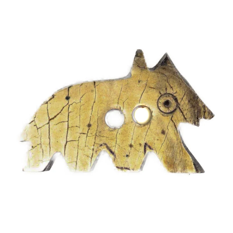 Hornknopf Hund Creme/Natur 2-Loch – HK-127