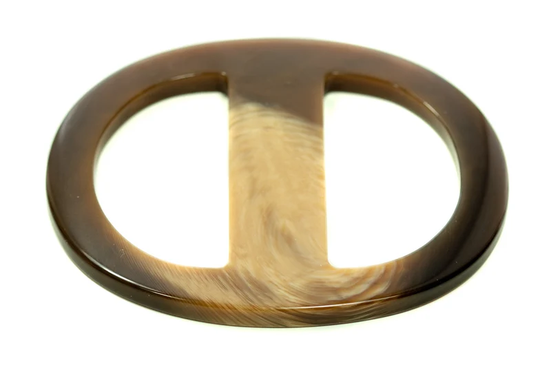 Gürtelschnalle Braun-Beige 40 mm – Hornimitatschnalle ohne Dorn S-HI