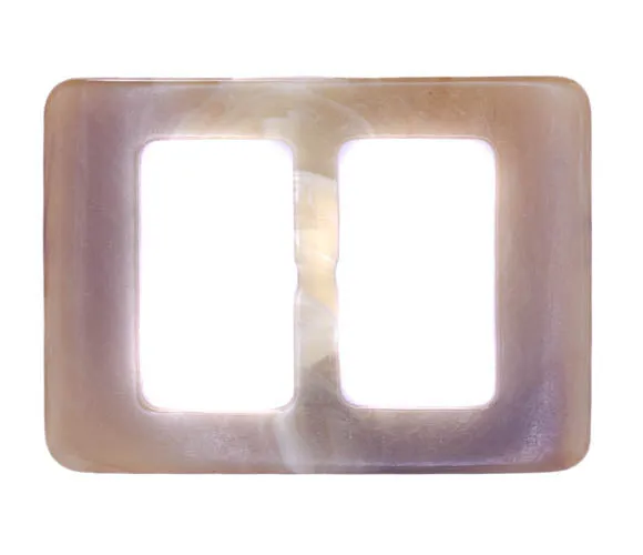 Schnalle Braun-Beige 30/40 mm – Hornimitatschnalle S-HI