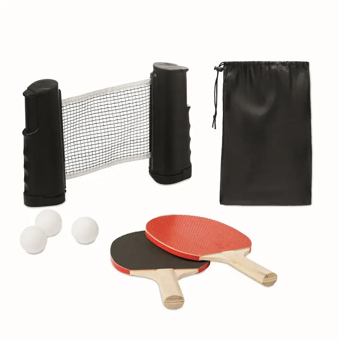 Tischtennis-Set PING PONG - Schwarz: Komplettes Set für schnelle und unterhaltsame Tischtennisspiele