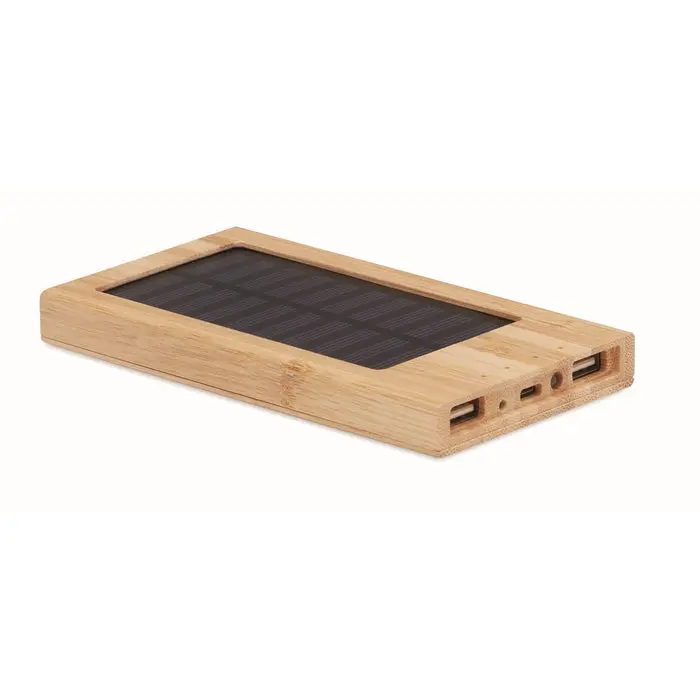 Solar-Powerbank 4000 mAh ARENA SOLAR - Holz Tragbare, Umweltfreundliche Ladestation