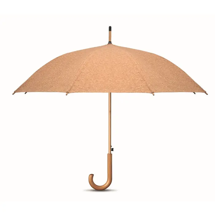 Exklusiver Regenschirm QUORA mit Korkgriff - Beige, Windfest & Nachhaltig