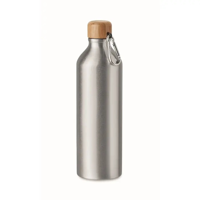 BIG AMEL Aluminium Trinkflasche 800ml in Mattsilber - Groß und Langlebig