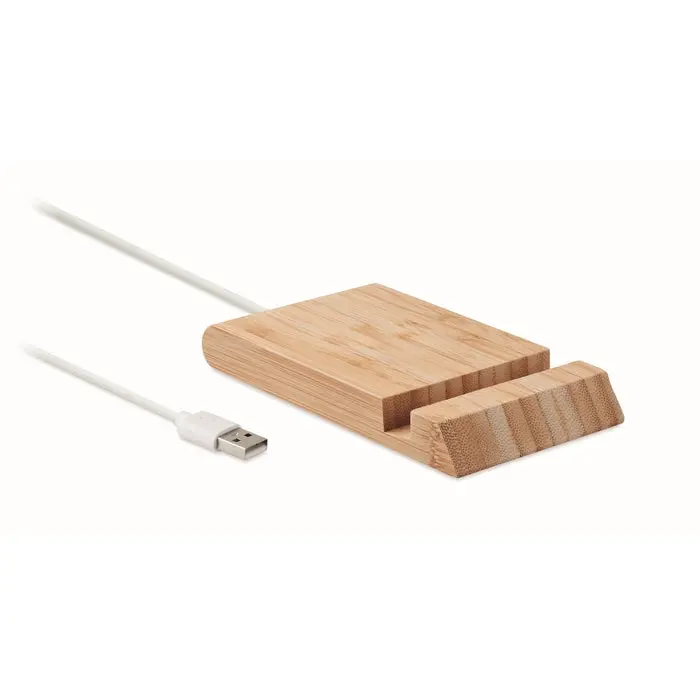 10W ODOS Kabellose Ladestation aus Holz – Schnellladen für Smartphones