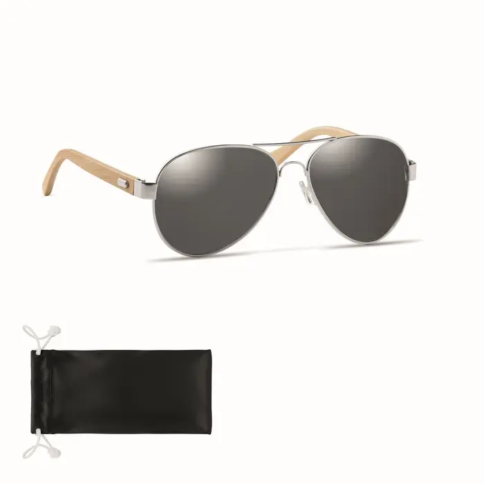 HONIARA Bambus-Sonnenbrille in Schwarz, Öko-Freundliche UV-Schutzbrille