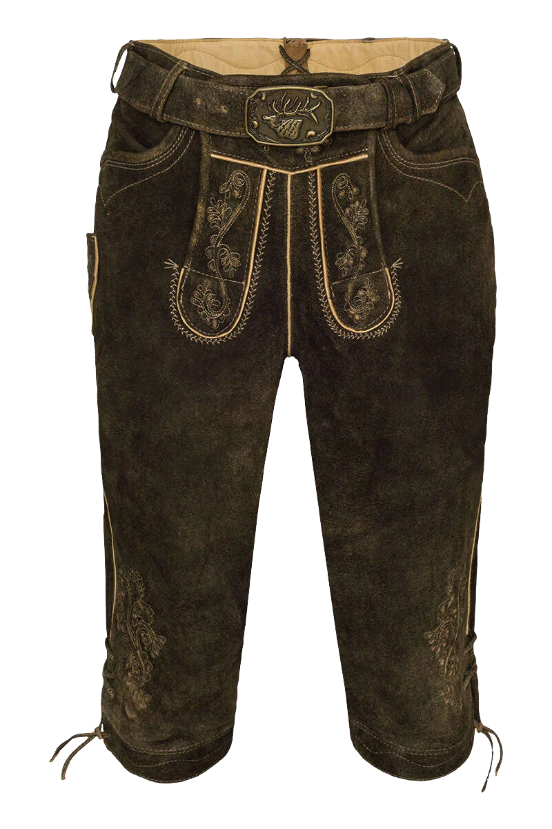 Herren Kniebund Lederhose mit Gürtel