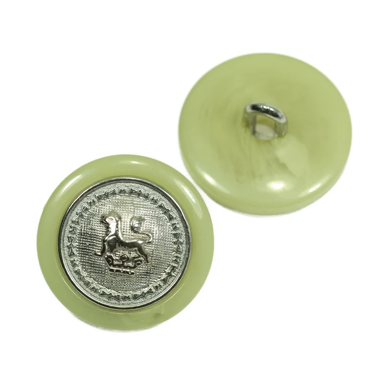 Metallknopf Wappenmotiv Löwenwappen Grün – Trachtenknopf MK-370S-8