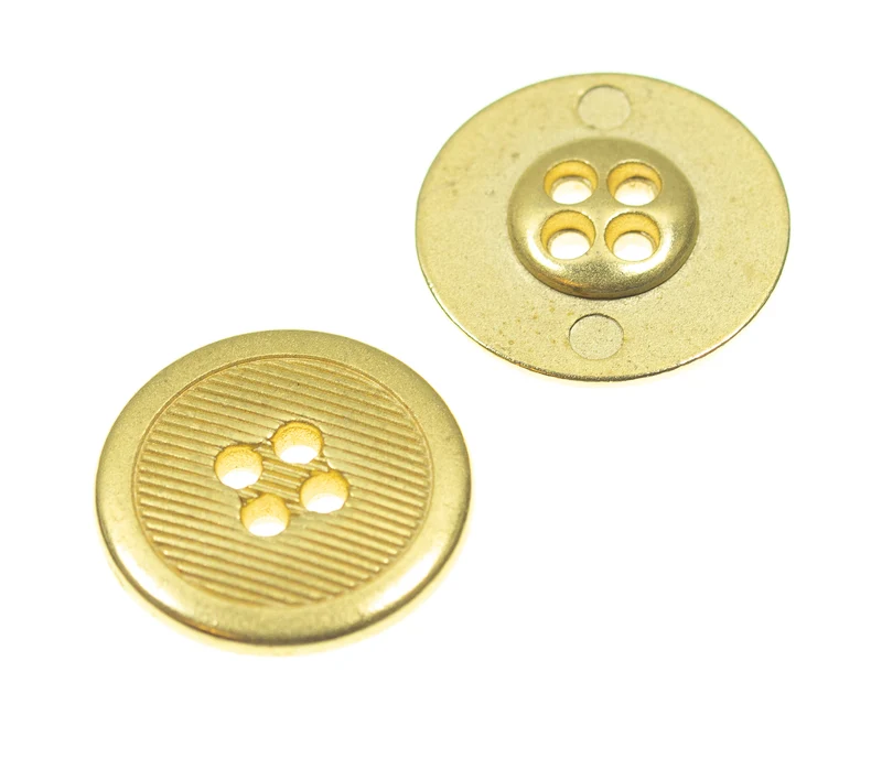 Metallknopf Streifenmuster Muster Gold – 4-Loch MK-140-A