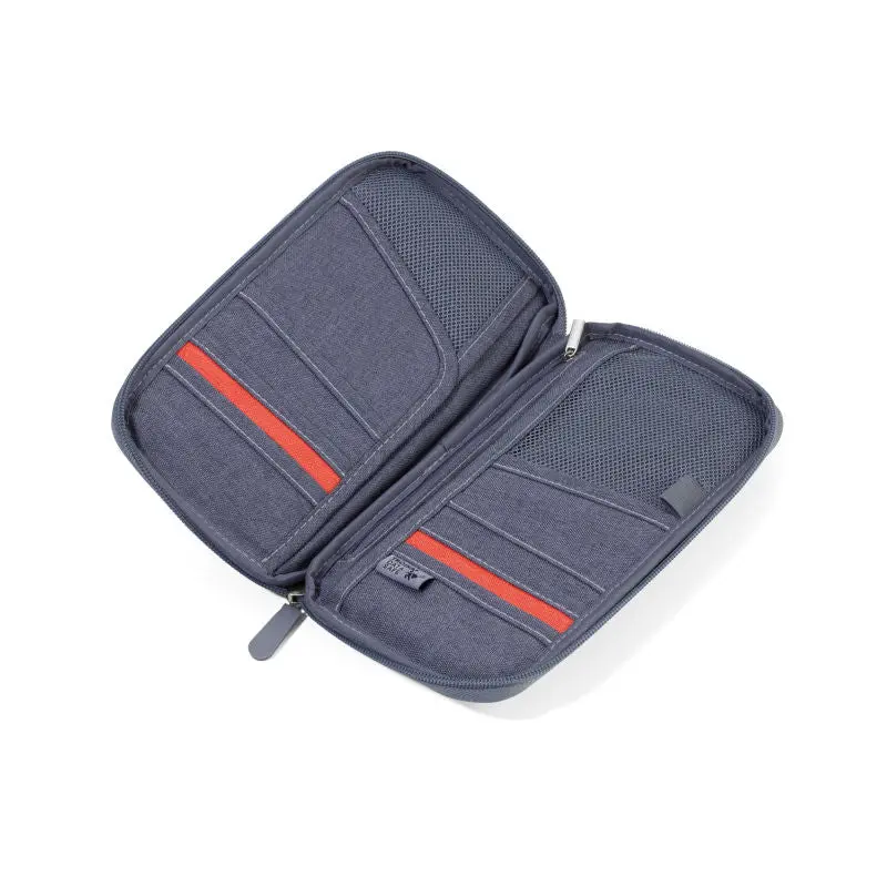 Troika SAFE FLIGHT Etui - Trendiges Grau mit Orange Akzenten