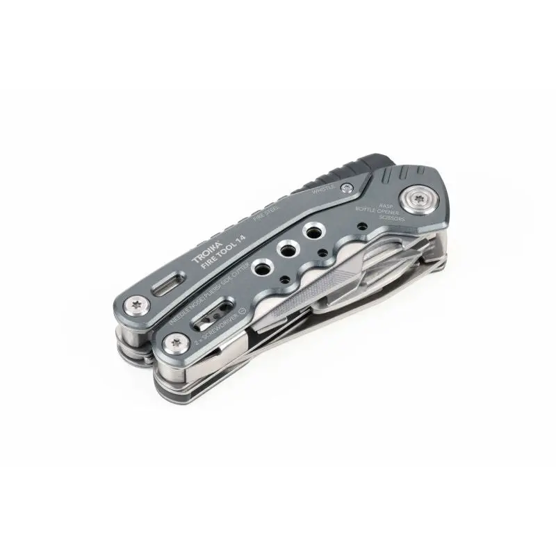 Vielseitiges Multitool 'FIRE TOOL 14' von Troika in Grau - 14 Funktionen