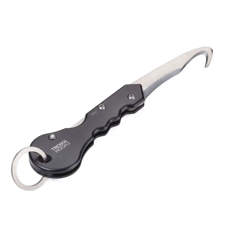 Schwarz-Silbernes Troika HOOK 2 Paketmesser - Multifunktional & Elegant, 100 Zeichen
