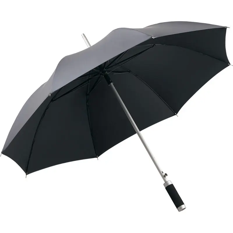 Windmatic AC-Alu-Stockschirm - Grau-Metallic/Schwarz, Stilvoll und Windbeständig