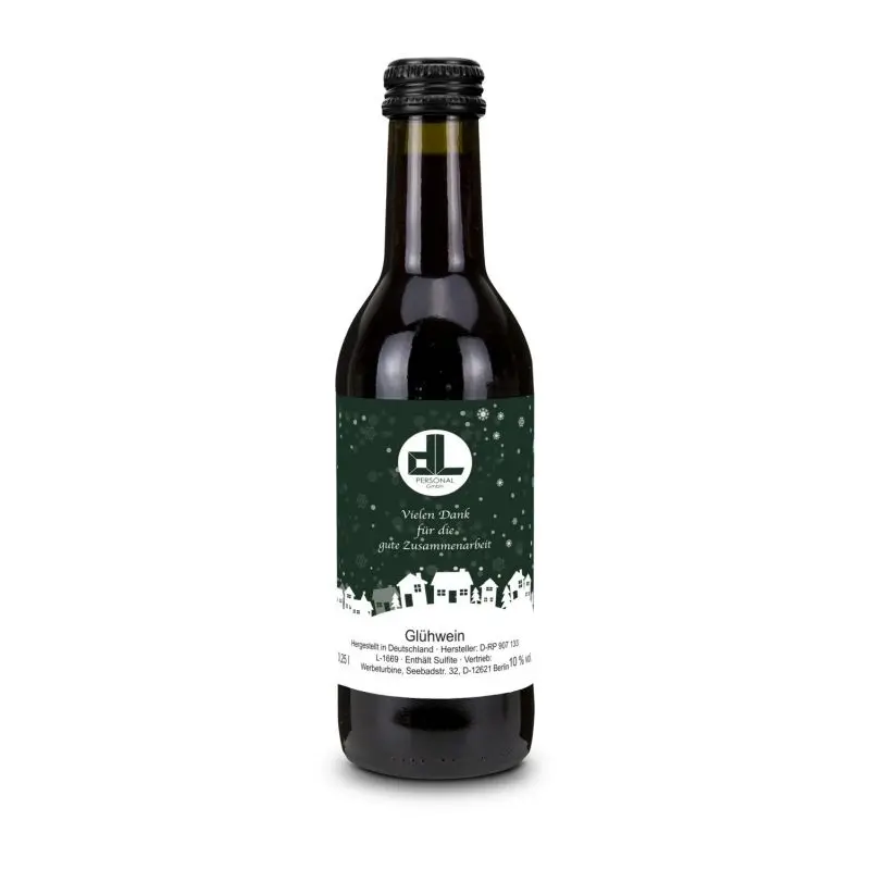 Olivgrüne Flasche Glühwein – 0,25 Liter, ideal für kühle Abende