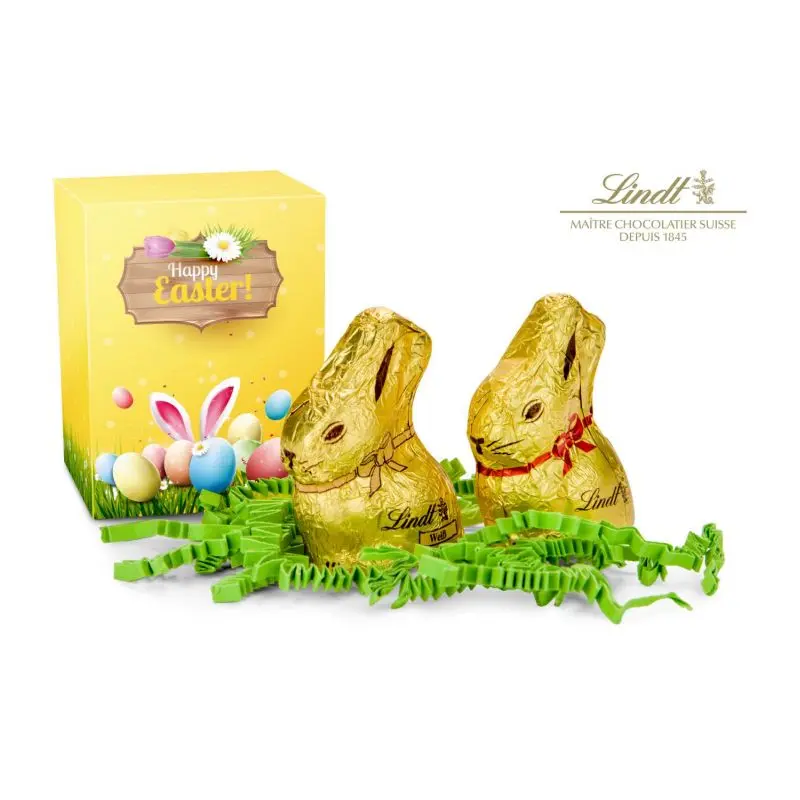Lindt Osterhäschen Duo, personalisierbar - Exklusive Süßigkeit für Ostern