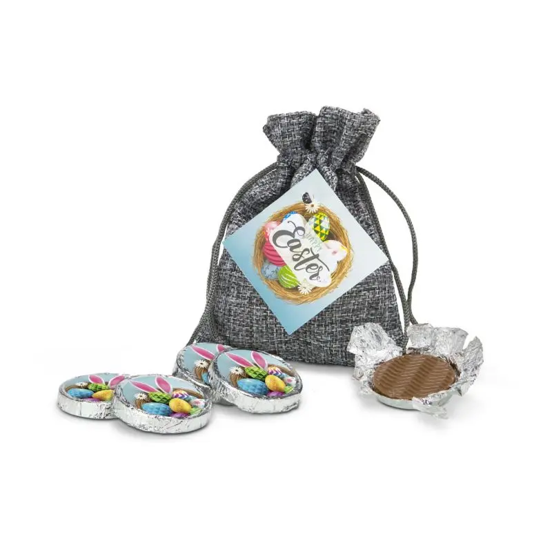 Oster-Schokotaler im Stoffbeutel - Süßes Geschenkset für die Feiertage