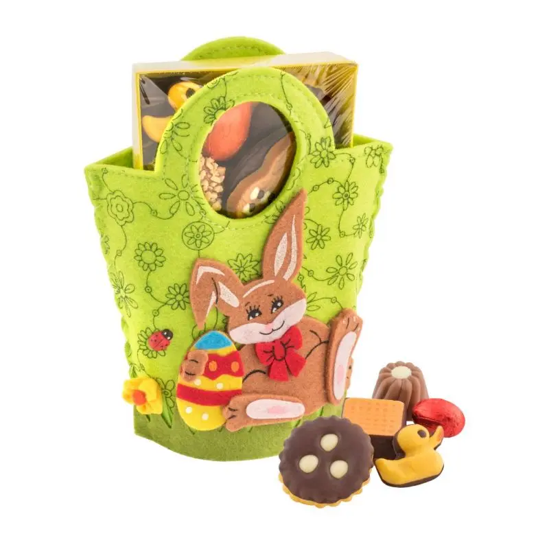 Charmante Filztasche Hase gefüllt mit köstlicher Ostergebäckmischung, 200 g
