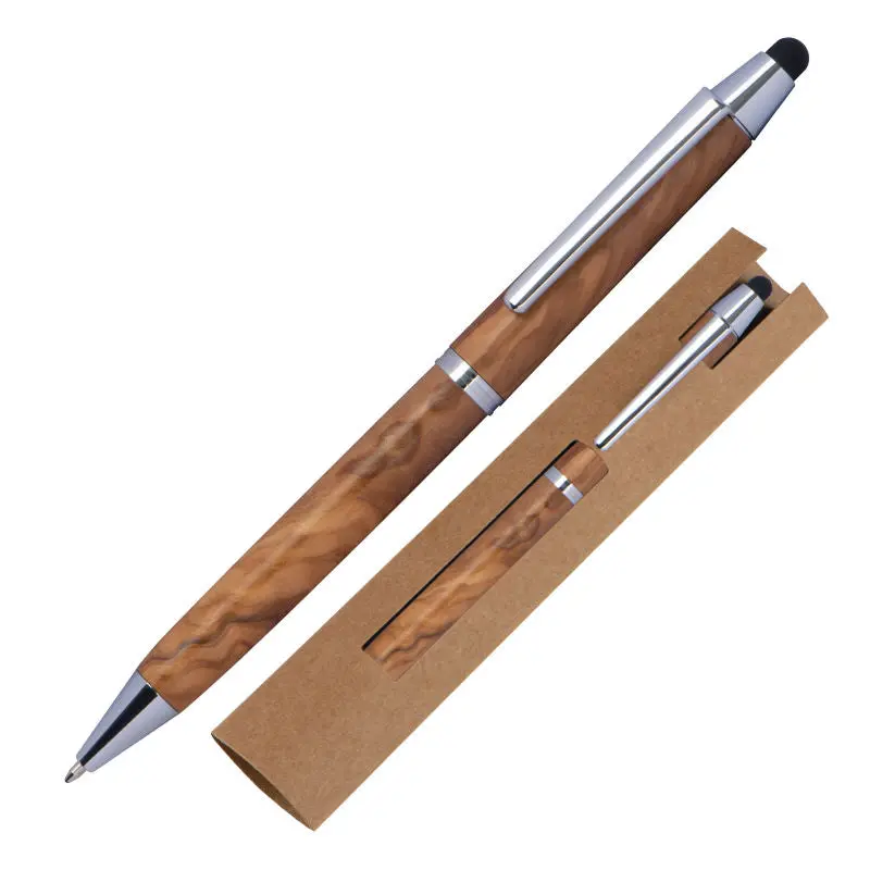 Elegante Holz Kugelschreiber mit Touchfunktion - Erfurt Beige - Hochwertige Stifte für Büro und Alltag