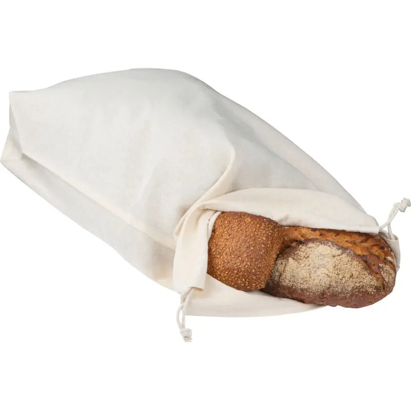 Baumwollbrotbeutel für Baguettes in Weiß – Frischhaltend & Umweltfreundlich