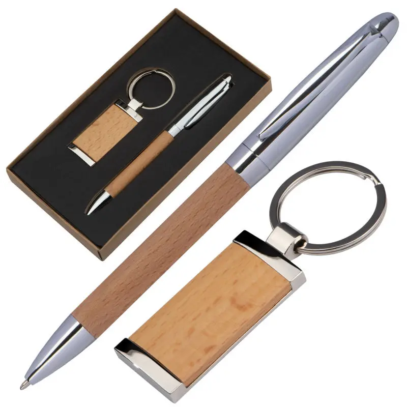 Enschede Metall-Holz Geschenkset in Braun - Elegantes Präsentationsset