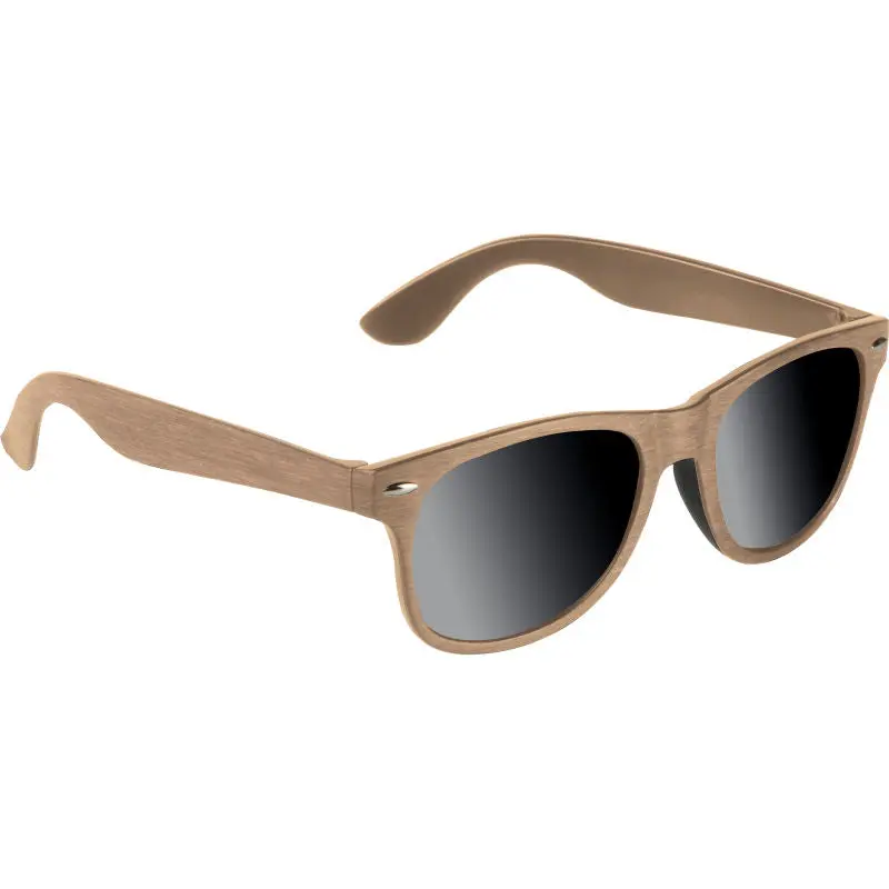 Attraktive Woodlook Sonnenbrille in Beige – Schutz & Trendbewusst